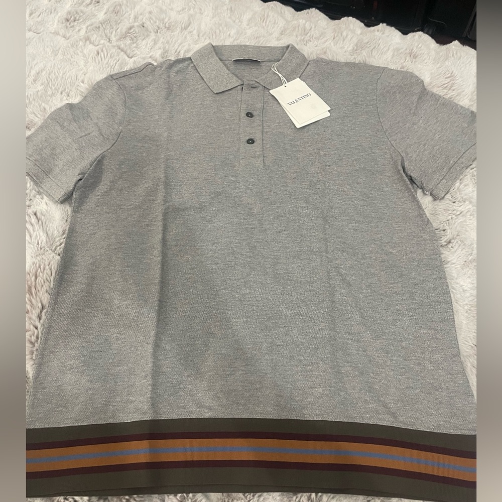 Valentino Mens Grey Polo Sz XL - Picture 3 of 8